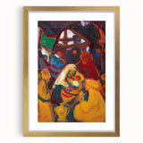 Extra large abstract art print in textured style, featuring soft beige and cream tones on a framed canvas.