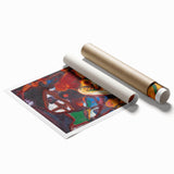 Extra large rolled print of floral art in pastel shades, ideal for classy bathroom wall art or large living room decor.