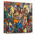 Large abstract wall art by Adolf Holzel in muted tones on acrylic glass, suitable for bedroom or dining room decor.