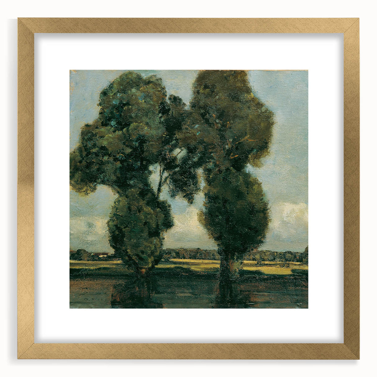Extra large abstract art print in textured style with muted earth tones, framed in gold, ideal for living room decor.