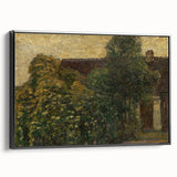 Black and white vintage poster art of a landscape on framed canvas, ideal for bedroom wall decor.