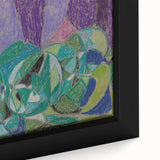 Extra large framed canvas featuring textured, colorful art with abstract black motifs, ideal for living room decor.