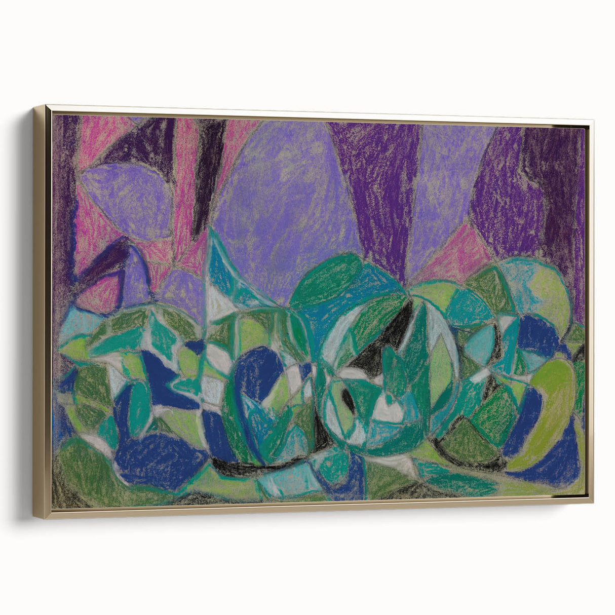 Framed canvas featuring a vintage landscape painting with muted earth tones, ideal for bedroom wall art.
