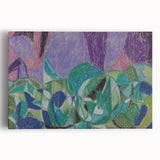 Large black and white abstract canvas featuring geometric shapes, ideal for kitchen art.