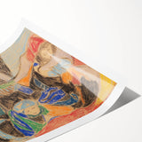 Extra large wall art featuring line art flowers in muted tones on rolled canvas, suitable for large living room decor.