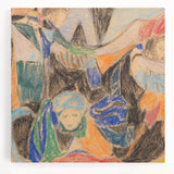 Large black and white abstract design on stretched canvas, ideal for kitchen wall art.