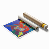 Extra large rolled print featuring muted floral designs in soft hues, ideal for classy bathroom wall art.