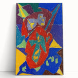 Large black and white abstract design on stretched canvas, ideal for kitchen wall art or bedroom ambiance.