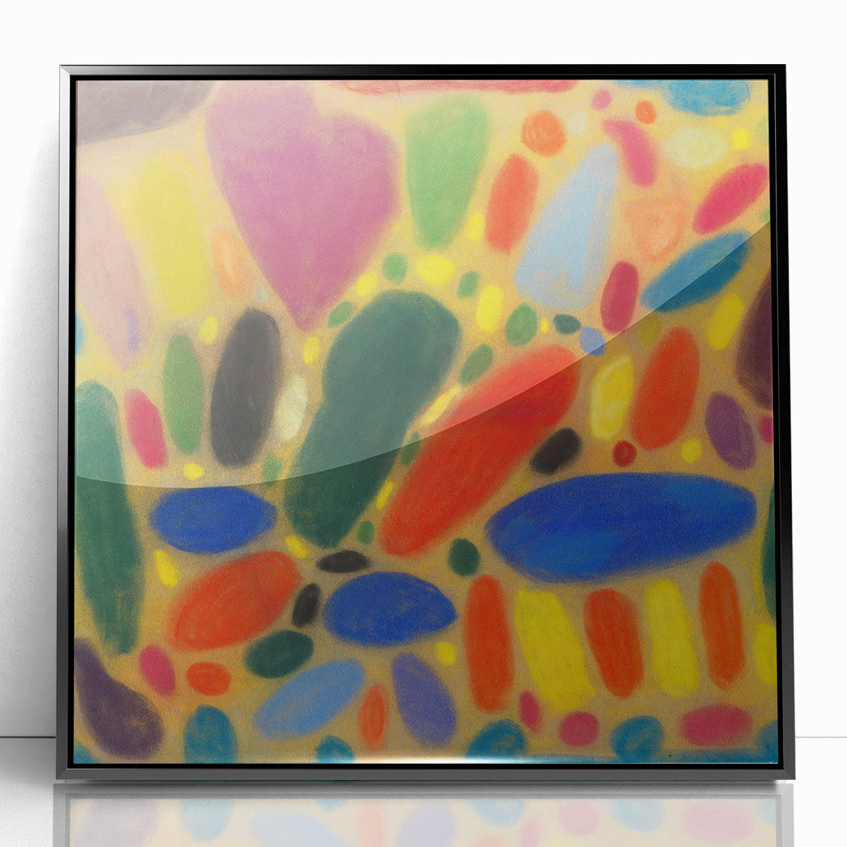 Large abstract wall art in mid-century modernist style.
