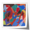Extra large floral art on glossy photo print, featuring vibrant, multicolored abstract blooms.