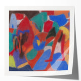 Extra large floral art on glossy photo print, featuring vibrant, multicolored abstract blooms.