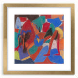 Extra large abstract art print with textured design in muted earth tones, framed in gold, ideal for living room decor.