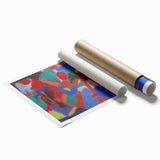 Extra large rolled print featuring a floral design in muted pastel shades, suitable as classy bathroom wall art.