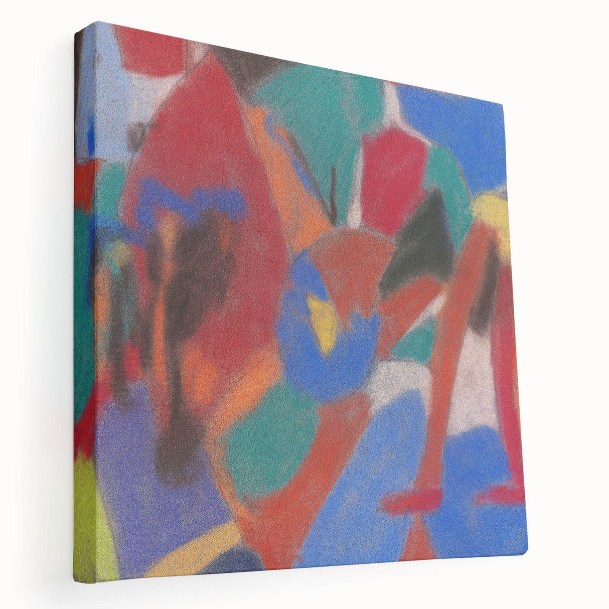 Adolf Holzél's abstract design on stretched canvas, featuring muted earth tones, suitable for kitchen wall art.