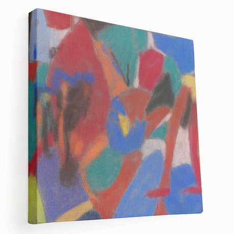 Adolf Holzél's abstract design on stretched canvas, featuring muted earth tones, suitable for kitchen wall art.