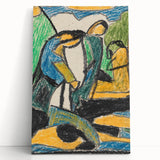 Large black and white abstract design on stretched canvas, suitable as kitchen wall art or for bedroom ambiance.