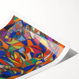 Extra large rolled print featuring line art flowers in monochrome, ideal for large living room wall decor.