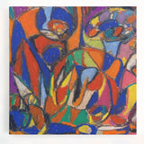 Black and white abstract design on large stretched canvas, suitable for kitchen wall art.