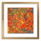 Extra large abstract art print with textured design in muted earth tones on a framed canvas, ideal for living room decor.