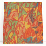 Abstract black and white design on a large stretched canvas, ideal for kitchen wall art or bedroom decor.