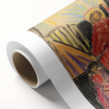 Art Deco style poster featuring geometric shapes in soft pink and blue, ideal for nursery wall art.