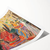 Extra large wall art featuring line art flowers in muted gray, ideal for large living room decor, rolled print format.