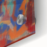 Large abstract wall art in mid-century modernist style on acrylic, featuring muted earth tones.