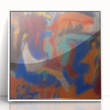 Modern art wall decor featuring an abstract Adolf Holzel design in muted tones on a white framed acrylic.