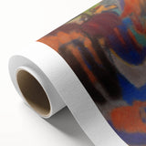 Art Deco poster featuring geometric shapes in pastel colors on rolled canvas, ideal for nursery wall art.