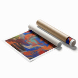 Extra large rolled print featuring a muted floral design in pastel shades, ideal for classy bathroom wall art.