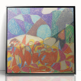 Large abstract wall art in black and white, mid-century modernist style, framed acrylic, suitable for living room decor.