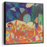 Black and white landscape art painting on framed canvas, featuring a vintage poster style, ideal for bedroom decor.