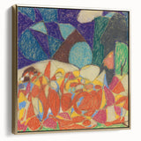 Framed canvas featuring a vintage landscape painting in muted black and gold tones, ideal for bedroom wall art.