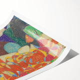 Extra large wall art featuring line art flowers in black on white, rolled print format, suited for large living room decor.