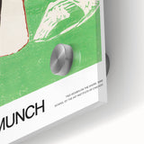 Large abstract wall art in mid-century modernist style, featuring muted earth tones on acrylic glass.