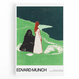 Large black and white print of Edvard Munch's design on stretched canvas, suitable for kitchen wall art.