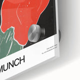 Large abstract wall art in mid-century modernist style, featuring muted earth tones on acrylic glass.