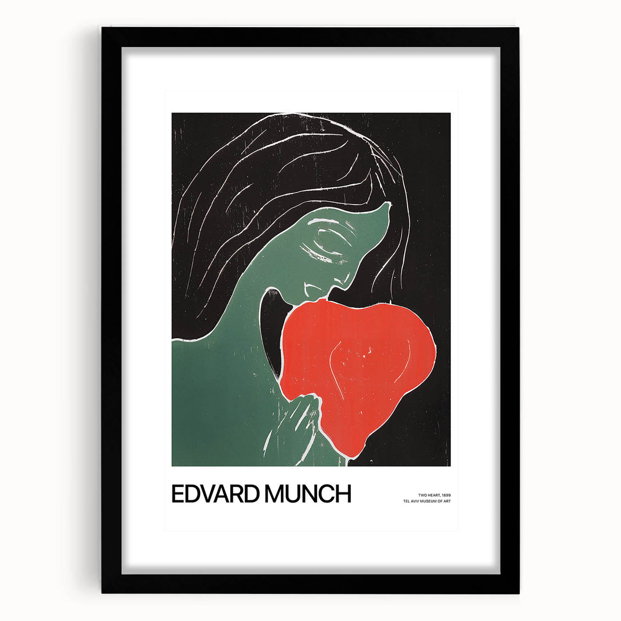 Extra large abstract art print featuring vibrant, textured colors on a framed black mat, ideal for living room decor.