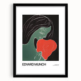 Extra large abstract art print featuring vibrant, textured colors on a framed black mat, ideal for living room decor.