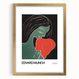 Extra large abstract art print featuring textured waves in muted earth tones, framed in gold, ideal for living room decor.