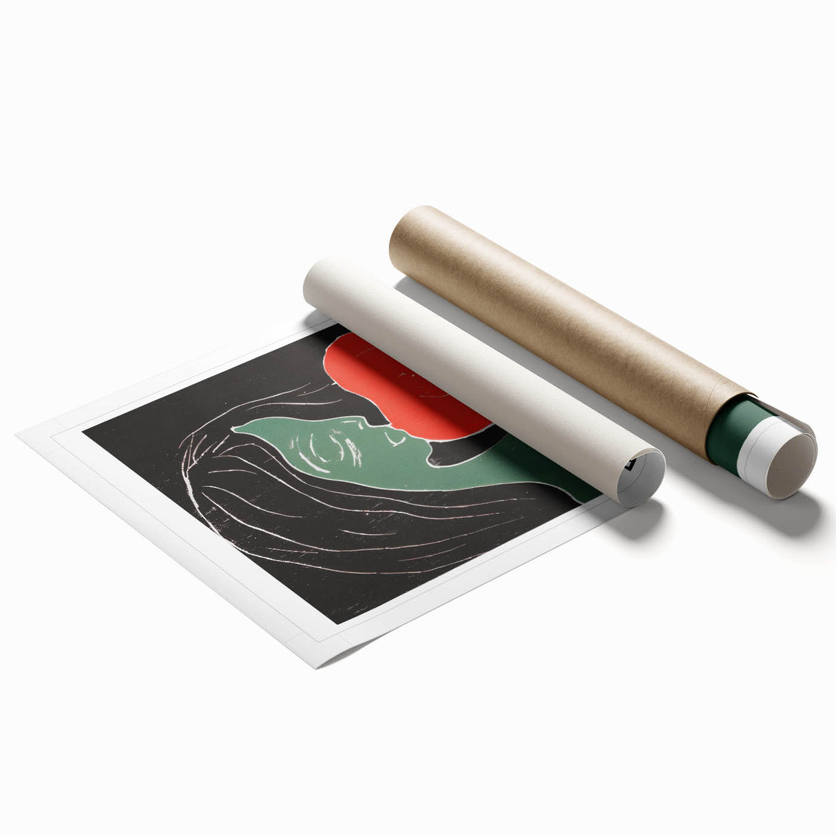 Extra large rolled print featuring line art flowers in black on a white background, suitable for large living room wall art.