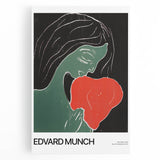 Black and white abstract print of Edvard Munch's design on large stretched canvas, suitable for kitchen art.
