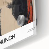 Mid-century modernist art of abstract design in muted earth tones on large acrylic glass, ideal for dining room art.