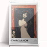 Acrylic print of Edvard Munch's abstract modern art in white frame, featuring muted color tones.