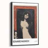 Black and white vintage poster art of a landscape on framed canvas, suitable for bedroom wall decor.