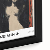 Extra large framed canvas featuring a close-up of Edvard Munch's textured, colorful art on black background.