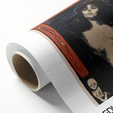 Art Deco poster featuring a minimalist Edvard Munch design in muted colors on rolled canvas, suitable for nursery wall art.