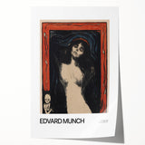 Extra large rolled print of Edvard Munch's floral design in muted tones, ideal for art wall dining room.