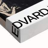 Large art of a black and white landscape painting on stretched canvas, ideal for bedroom wall decor.