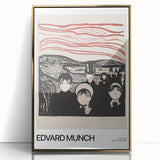 Mid-century modernist art featuring abstract shapes in gold and black on a framed acrylic, ideal for modern art wall decor.